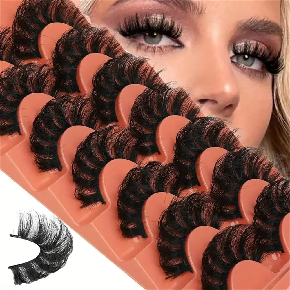 7 Pairs Soft Fox Fur False Eyelashes, Lightweight Fine Style, Dense Voluminous Curl, Essential Makeup Accessory, Beauty Must-Have, Fluffy False Eyelashes