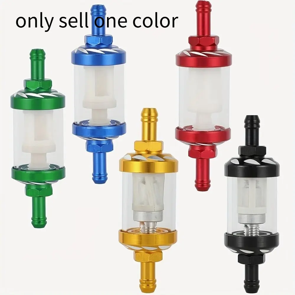 Two motorcycle fuel filters, with tempered glass oil canister and aluminum alloy body - efficient filtration, Efficiency, transparent and visible oil level, suitable for most motorcycles