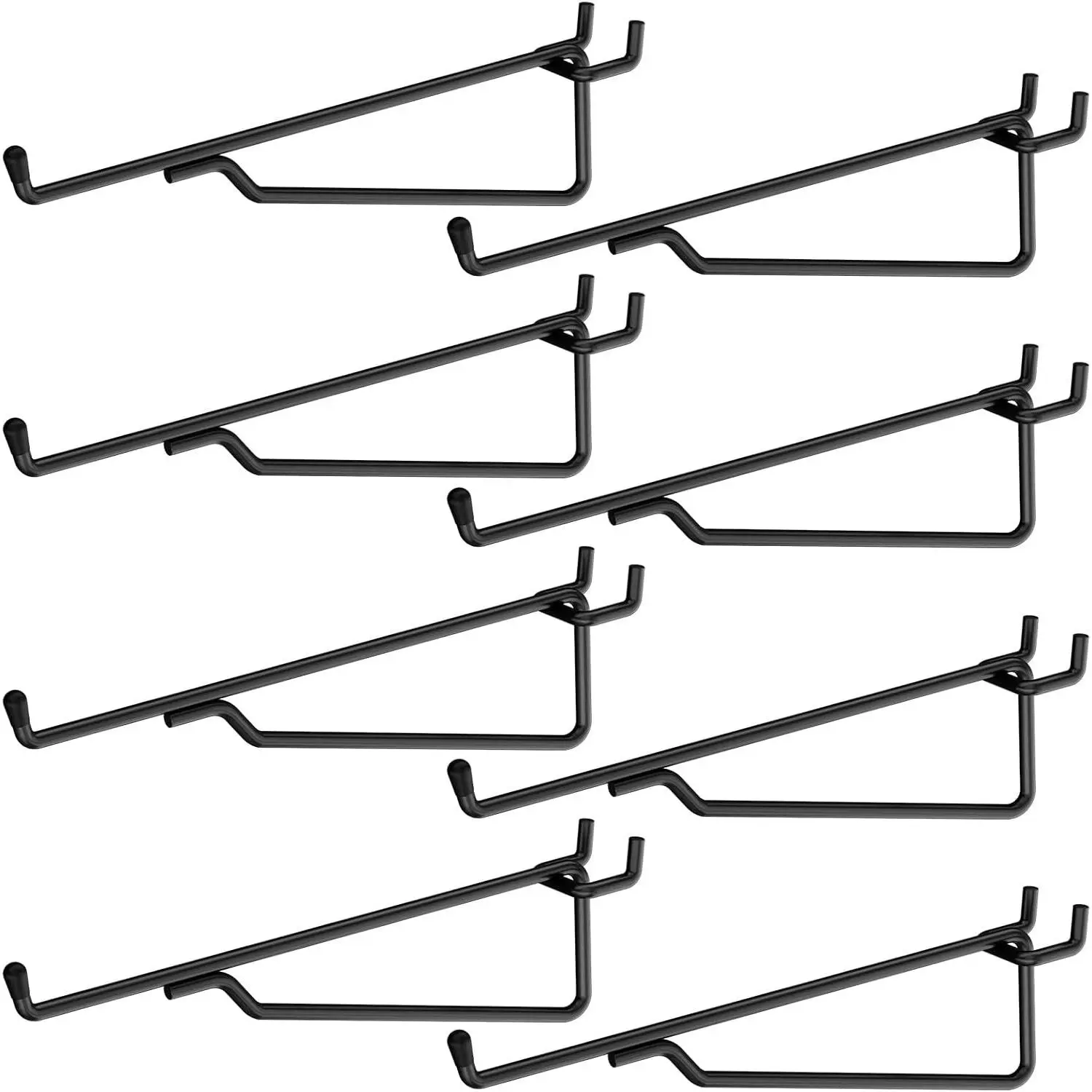 8" Pegboard Shelf Hooks, 8 Pack Black Pegboard Shelf Brackets Hooks, 1/4 Inch Peg Board Organizer Accessories Display and Storage Rack for Garage Workbench Craft Room Office