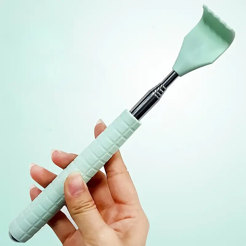 Extendable Back Scratcher, Stainless Steel Portable Telescopic Rubber Handle Back Scratchers for Thanksgiving, Birthday, Christmas Gifts Portable Acupoint Massager, Up to 27.17" Long