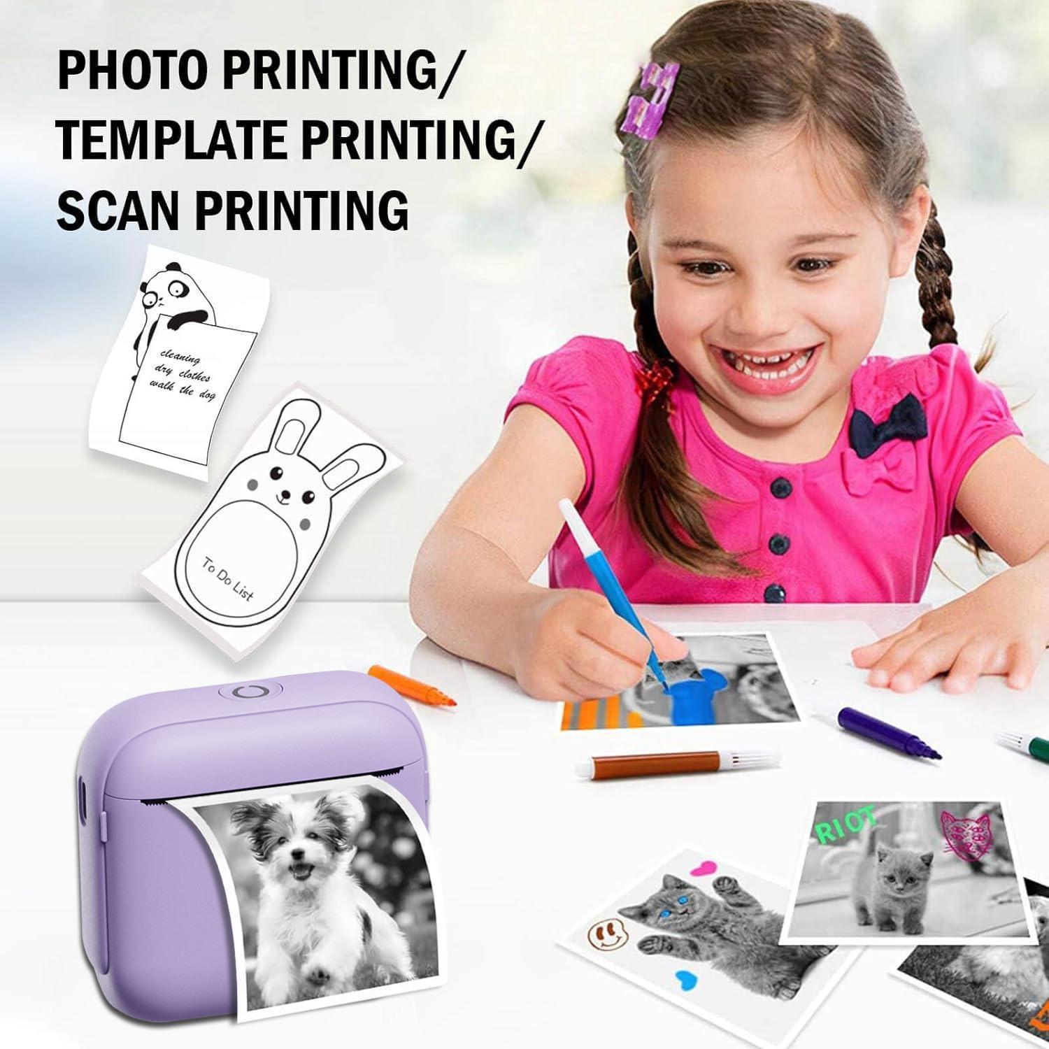 Mini Sticker Printer, 1 Set Portable Bluetooth-compatible Thermal Pocket Printer, USB Charging Printer for Study Notes & Gifts, Portable Thermal Printers