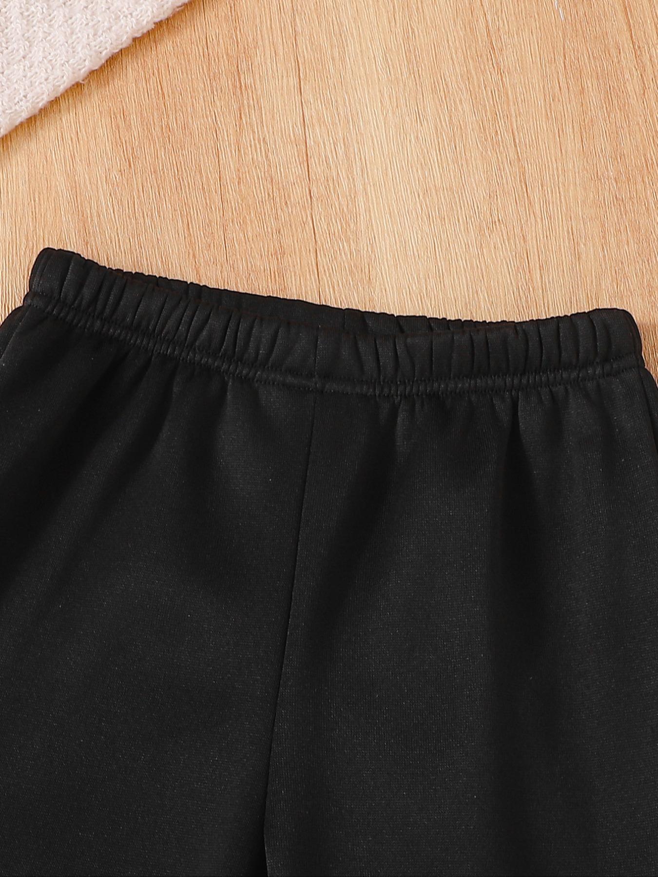 Girls' Witch Hunter Corps Warm Hoodie & Joggers Set, Cozy Fleece Lined Outfit For Fall & Winter, Cute Clothing Set