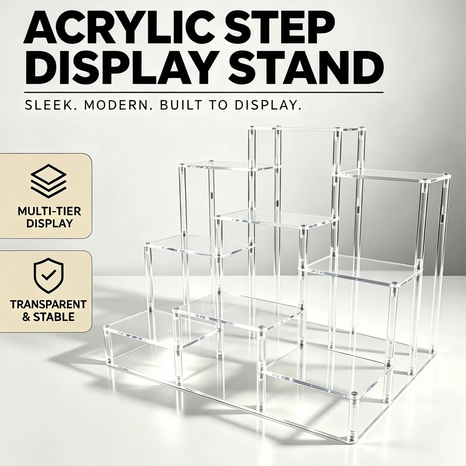 1 Set Of Multifunctional Acrylic Display Stand Organizing Desktop Space Tools Suitable For Personal Collection And Commercial Storage Display Sturdy And Durable Suitable For Cosmetics Collectibles Paper Cupcakes Suitable For All Scene Display Stands
