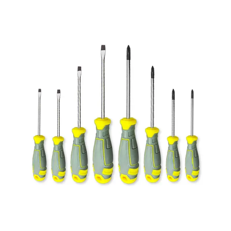 8-Piece Cross and Flat Head Screwdriver Set, Multipurpose Screwdriver Kit, Multi-Size Non-Slip Handles, Essential Home Repair Kit, Daily Use Tools