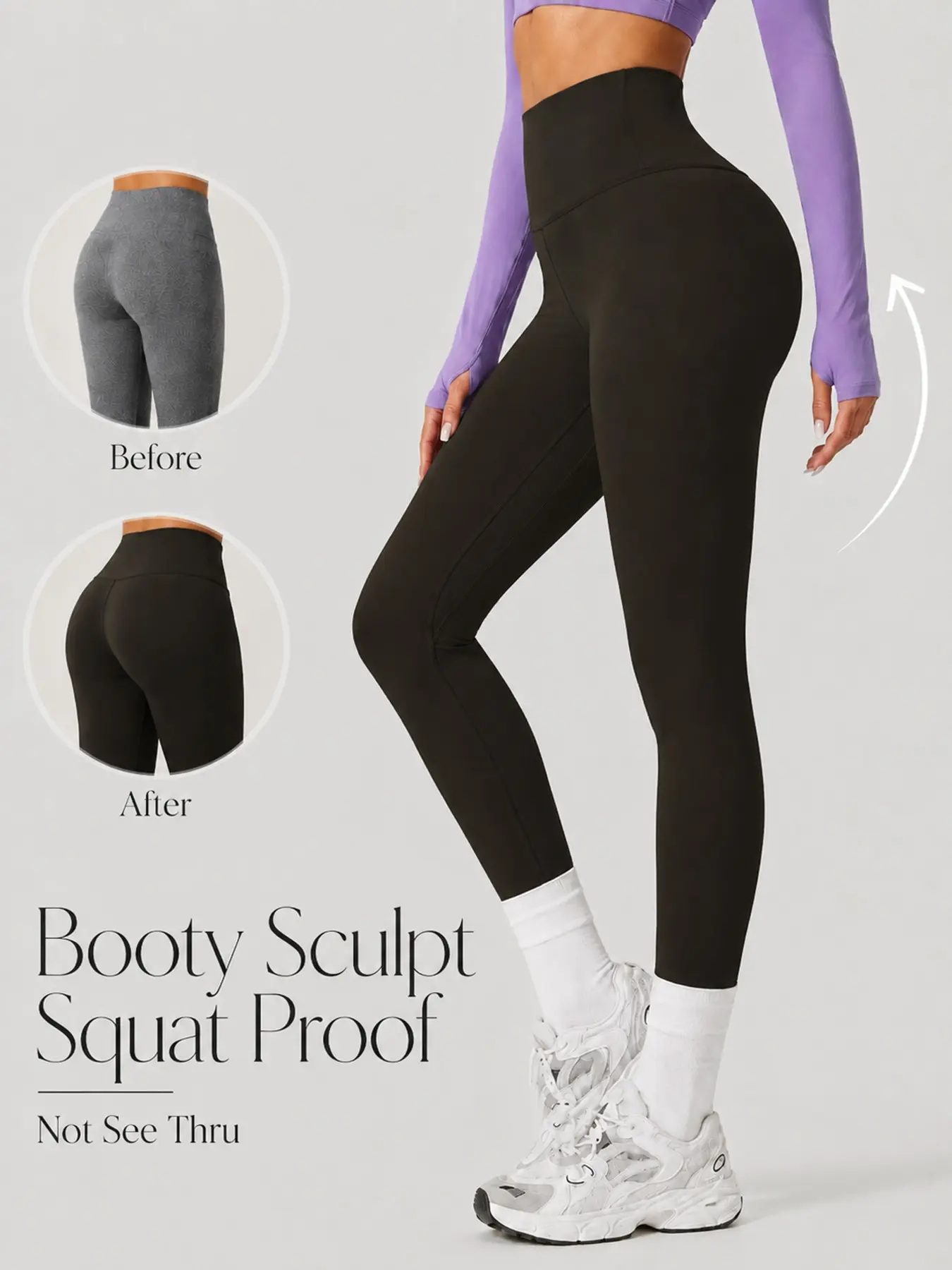 Women’s High Waist Workout Leggings Solid Color 4 Way Stretch Tummy Control Butt Lifting Yoga Pants Buttery Soft Breathable Fitness Leggings for Gym Running Cycling Everyday Wear Activewear for Fitness