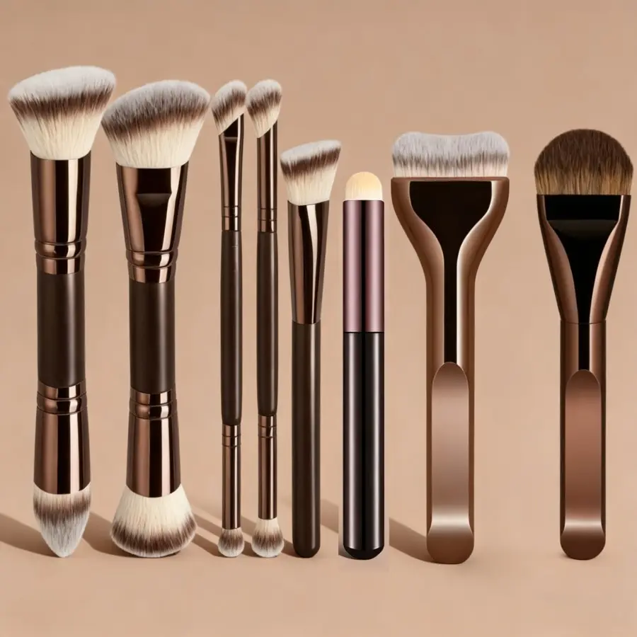 【Black Friday】8-Piece Professional Dual-Ended Makeup Brush Set, Synthetic Fiber Brushes for Foundation, Contour, Eyeshadow, Concealer, Blush, Mask