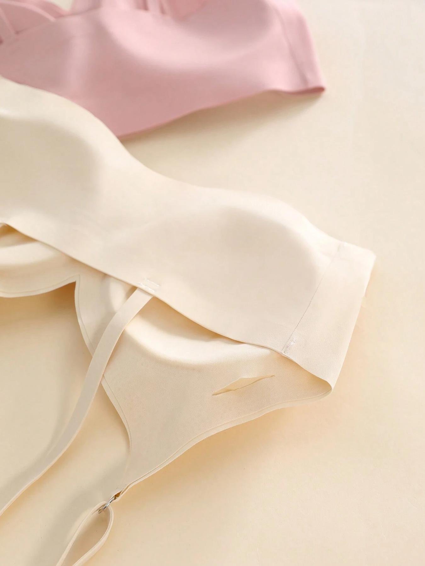 Women's Solid Adjustable Strap Seamless Everyday Bra, Soft Comfortable Breathable Smooth Wireless Bra, Minimalist Lingerie for All Seasons, Breathable Seamless Bras