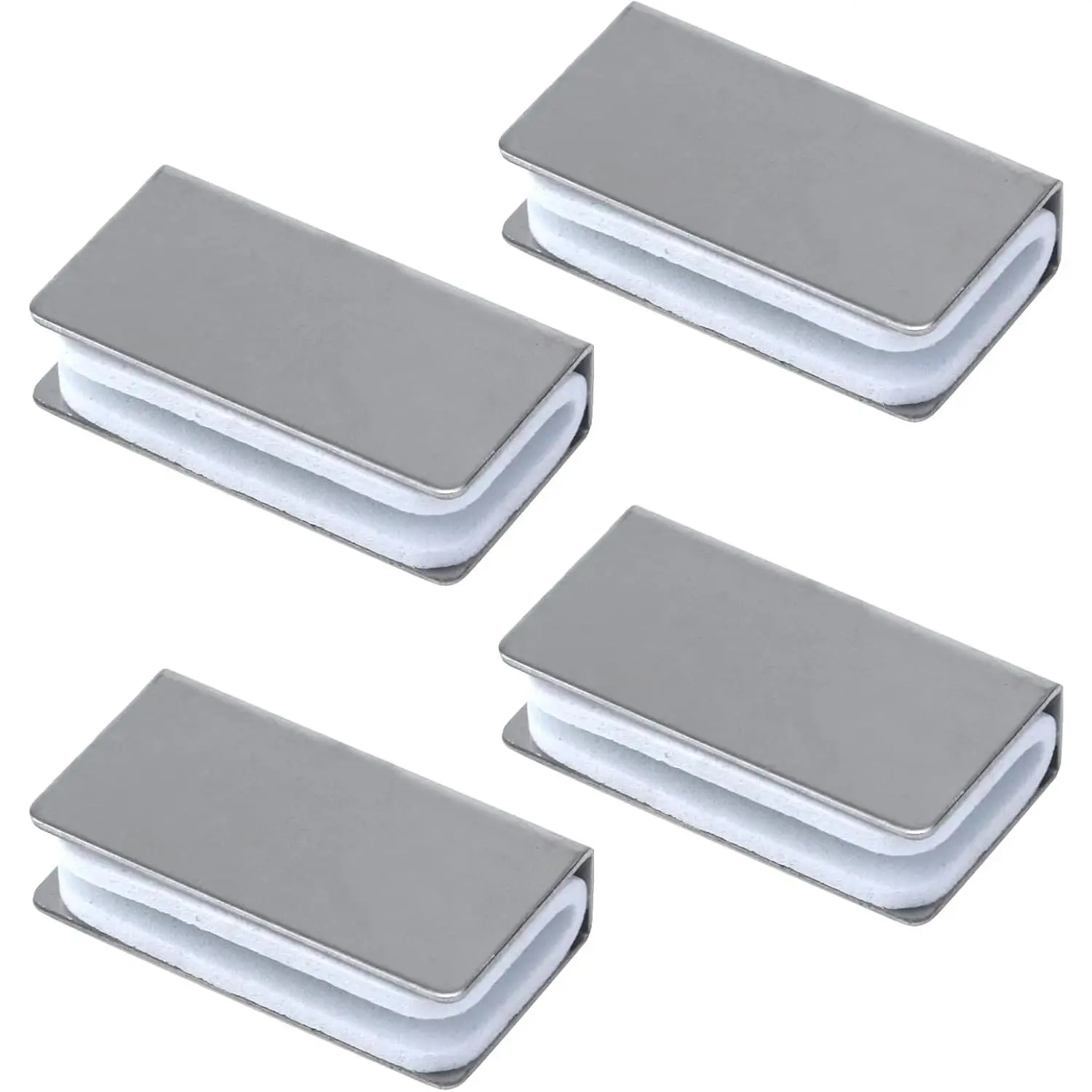 4Pack Glass Clip  Strikes Plate Rectangular  Clamps | Glass Cabinet Latch   for Cabinet, Glass Door, Wardrobe, Display Cabinet