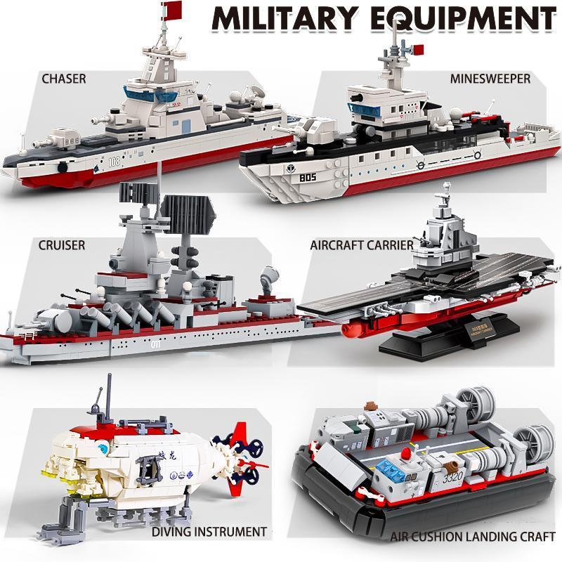 2025 new aircraft carrier building blocks assembled toy boy warship 6-12 children puzzle cruiser model destroyer military gift
