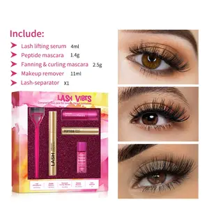 Luxury Lash Set Lash Vibes Eye Makeup Gift Box, Includes Mascara, Eyelash Separator, Remover, Perfect for Daily, Party, Wedding Looks