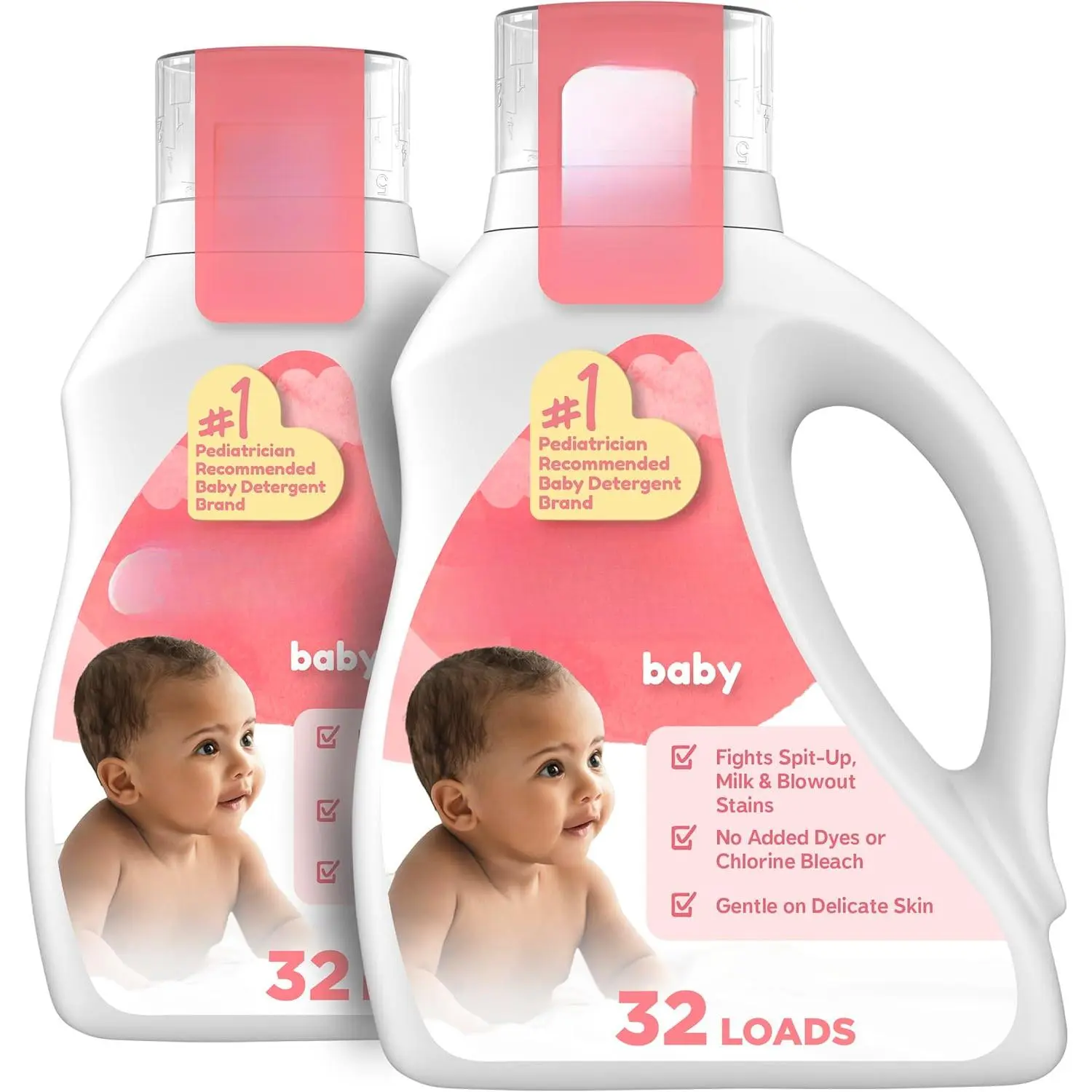 Baby Liquid Laundry Detergent, Gentle on Sensitive Skin Laundry Soap, 42 fl oz, 32 Loads, Pack of 2 (Packaging May Vary)