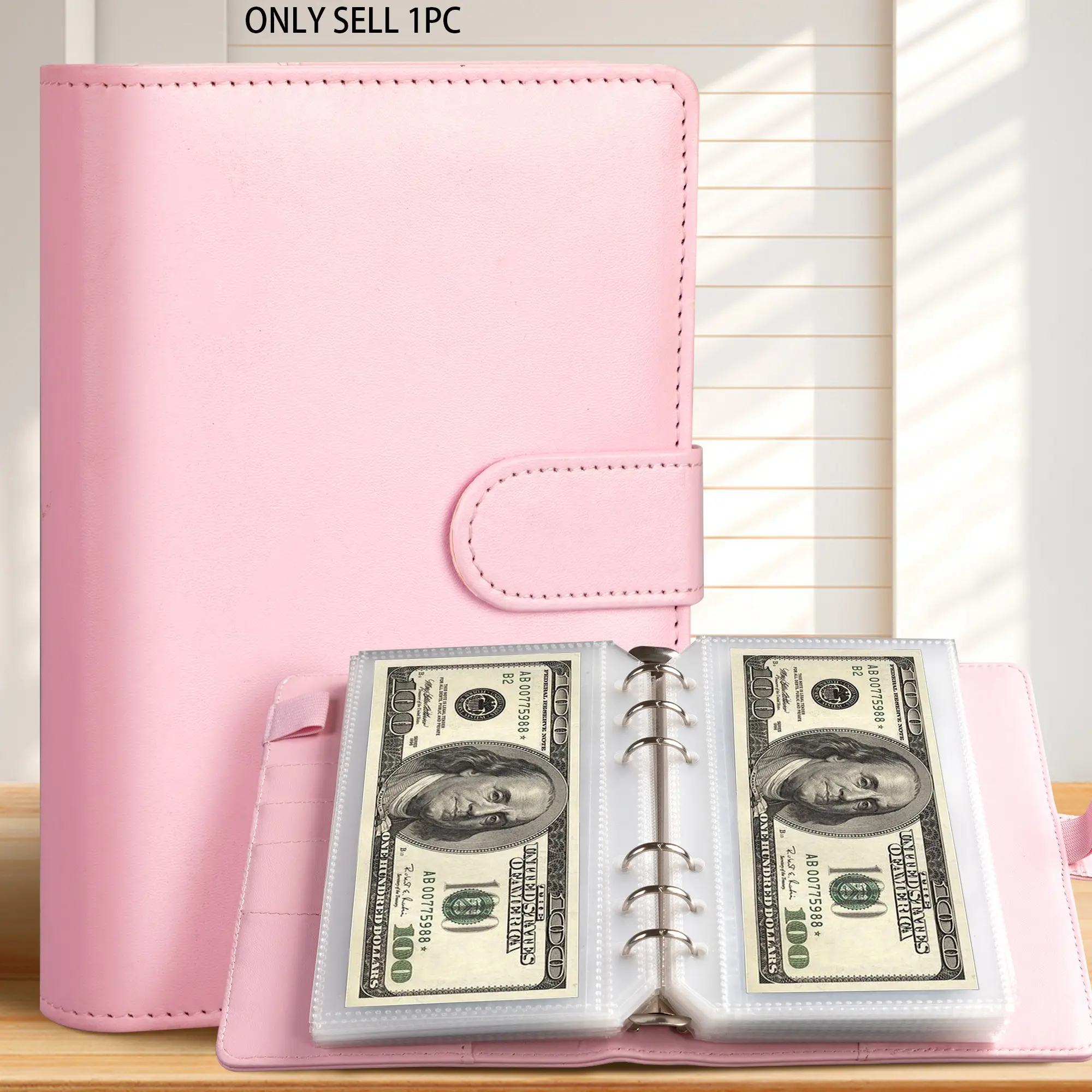 A6 Savings Notebook, Money Management, financial guidebook, Suitable for storing money and important information, 50 double-sided pages, 100 pages of easy-to-store loose-leaf pages, Cash Notebook, Bill Organization Plan, Monthly Budget Planner