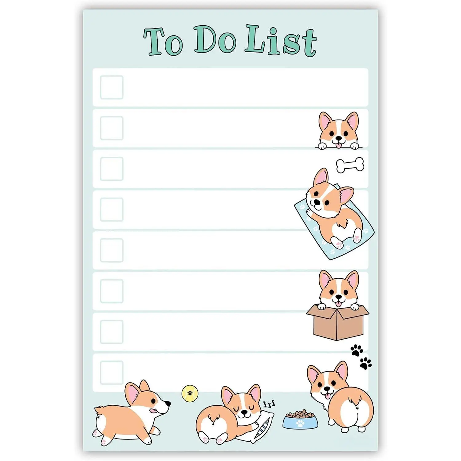 Cute Welsh Corgi Sticky  | Funny Kawaii Corgi   Notebook Notepad Note Card | Corgi Lover | 50 Pages 4x6
