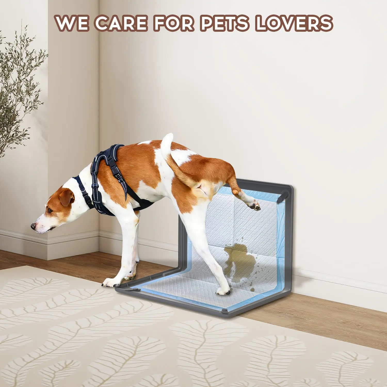 Pet Silicone Wall Urine Isolation Pad, Dog Urine Changing Pad, 4-Side Aluminum Tube Fixed, Easy to Clean, Foldable Washable Leak-Proof Floor Protection Puppy Pee Pads