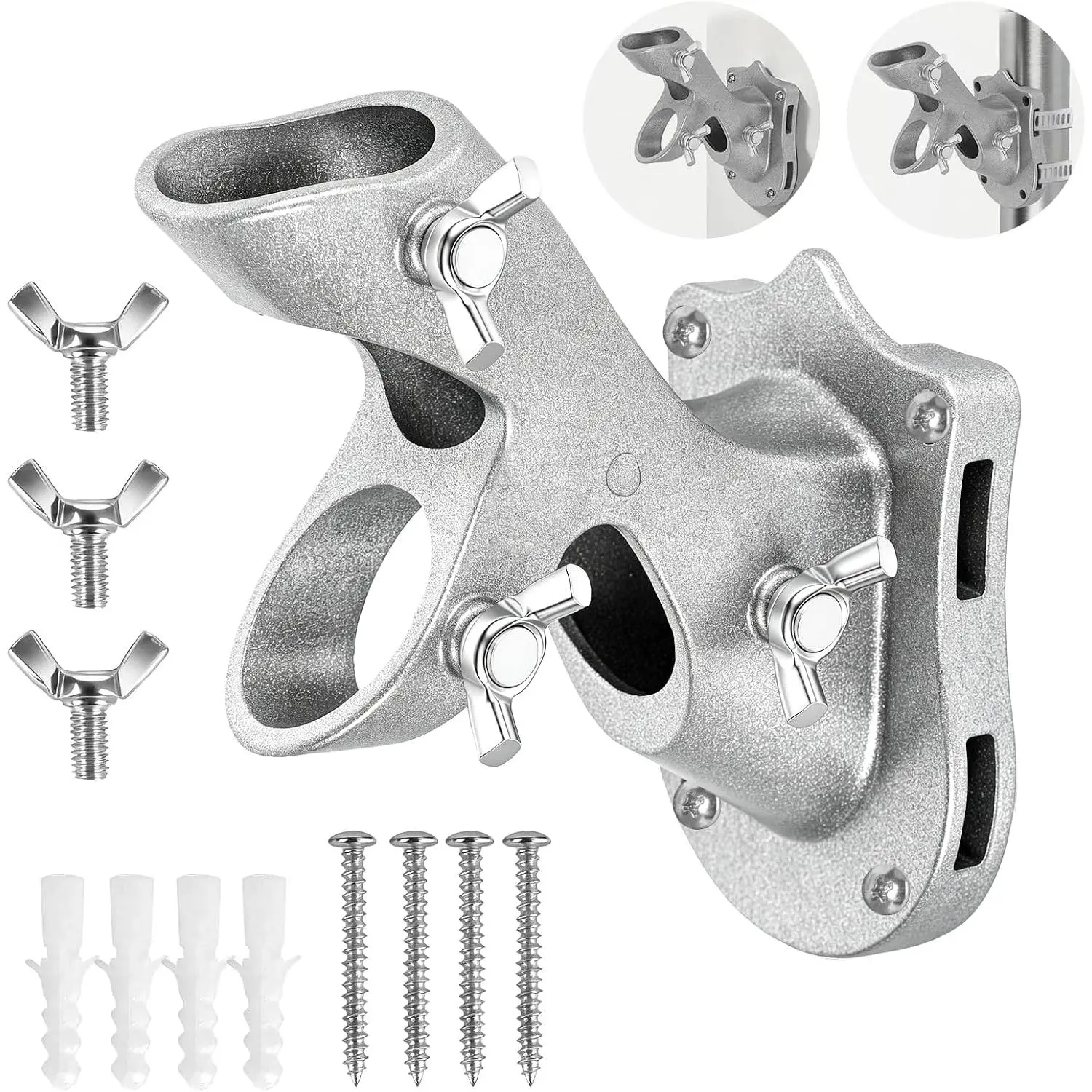 Flag Pole Holder for Outside House, Heavy Duty 1" Flag Pole Mounting Bracket,  Rustproof Flagpole Bracket Wall Mount with Stainless Hardware,  Position Flag Mount for House(-1 Pack)