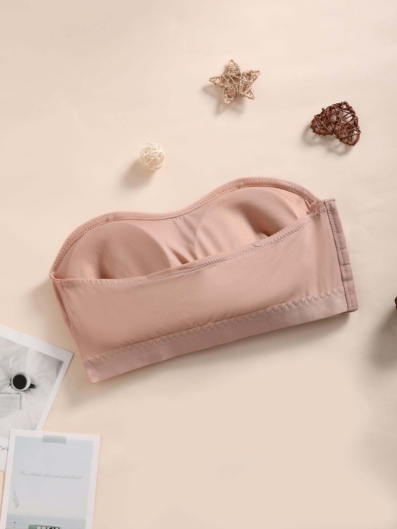 【Plus Size】Solid Wireless Strapless Bra,Women's Smooth Comfortable Breathable Push Up Bra with Full Coverage,Women's Lingerie for Daily Wear