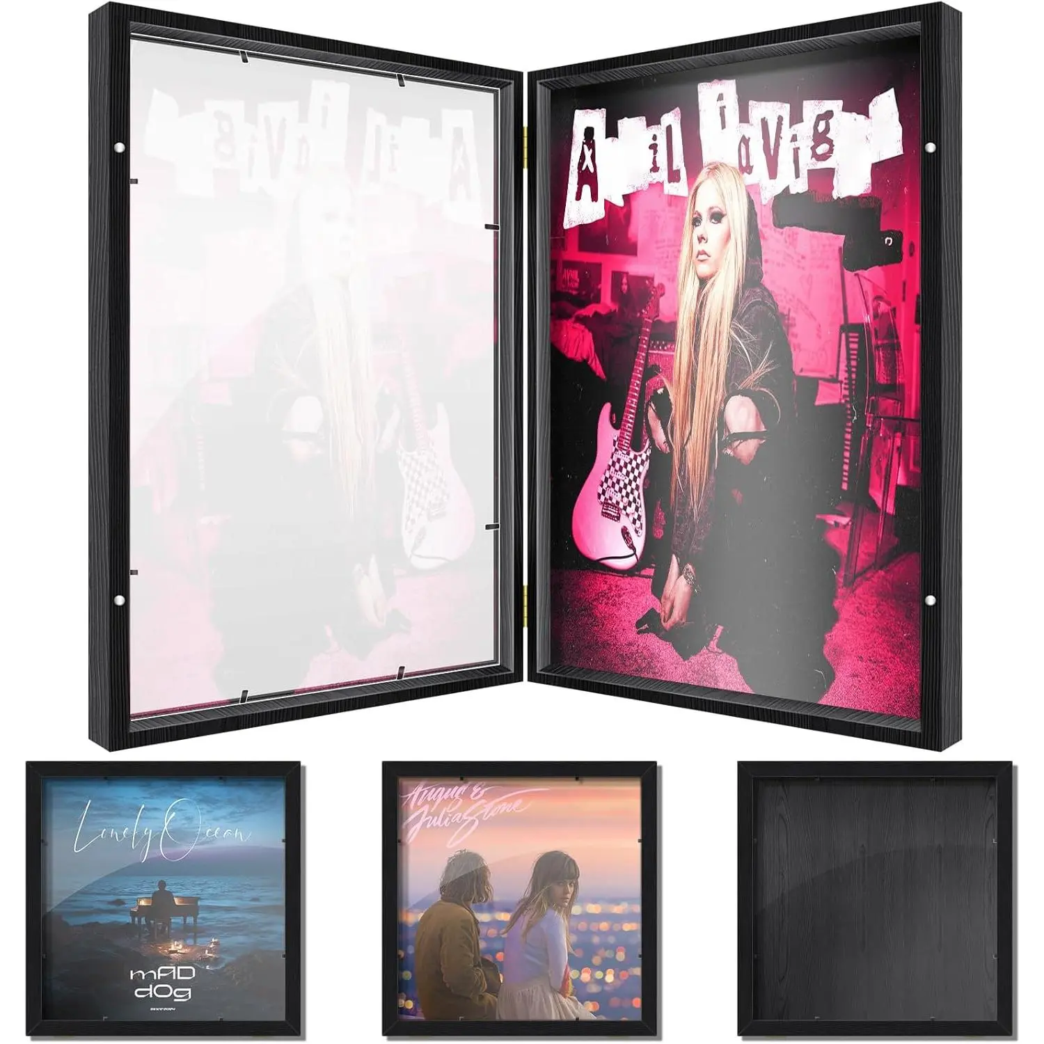 Pacify 12x12 In Acrylic Vinyl Record Frame Set (2-Pack) - Magnetic Front Opening, Wall-Mountable, Retro Home Decor for Music Rooms, Easy Installation, Ideal for Artwork Display & Gift