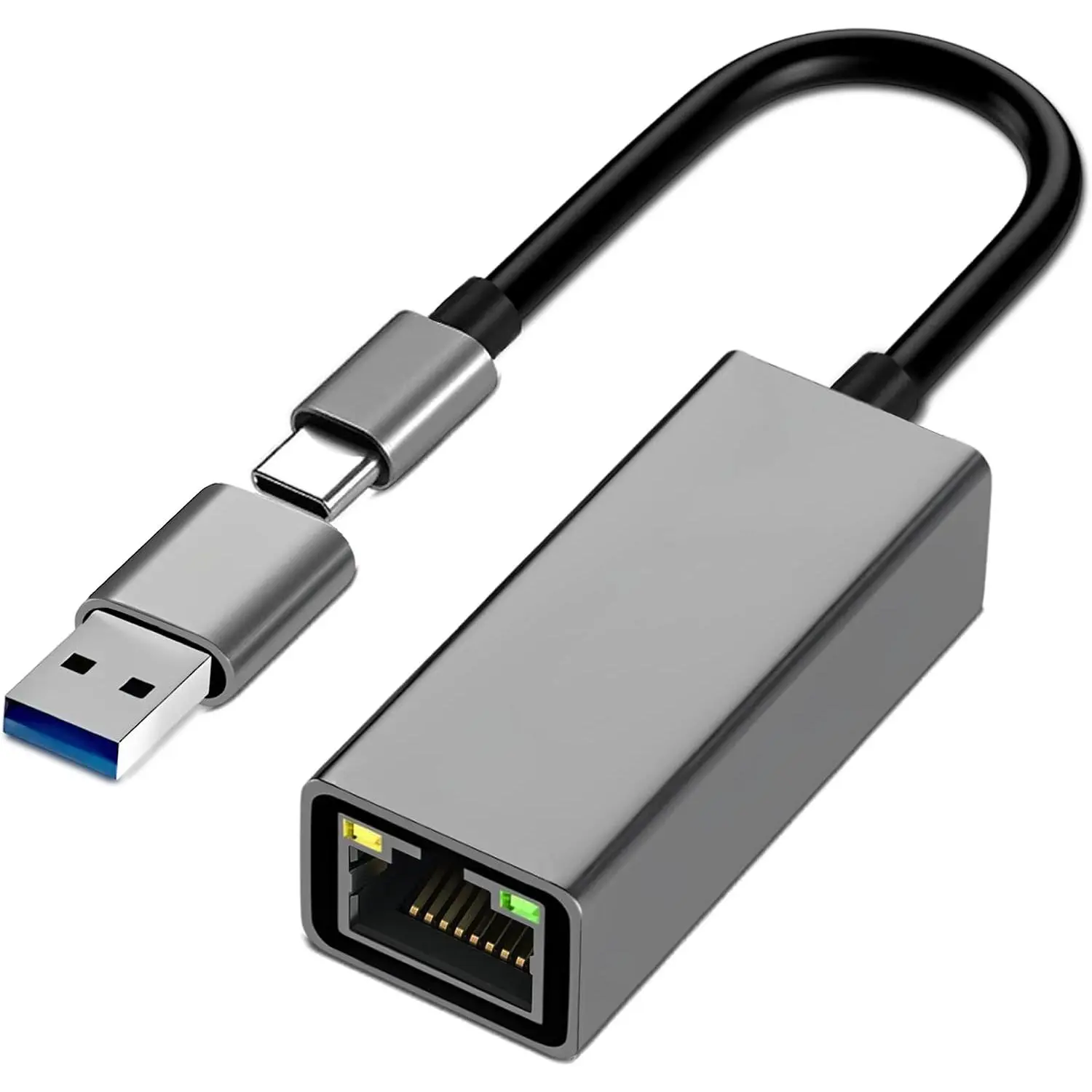 USB Ethernet Adapter USB C Hub for  Tablets PC, Ethernet Adapter to USB-C Laptop 10 Gigabit for MacBook Pro/Air Surface, USBC Hub Dongle Compatible for Thunderbolt 3/4 to RJ45 Network100/1000Mbps