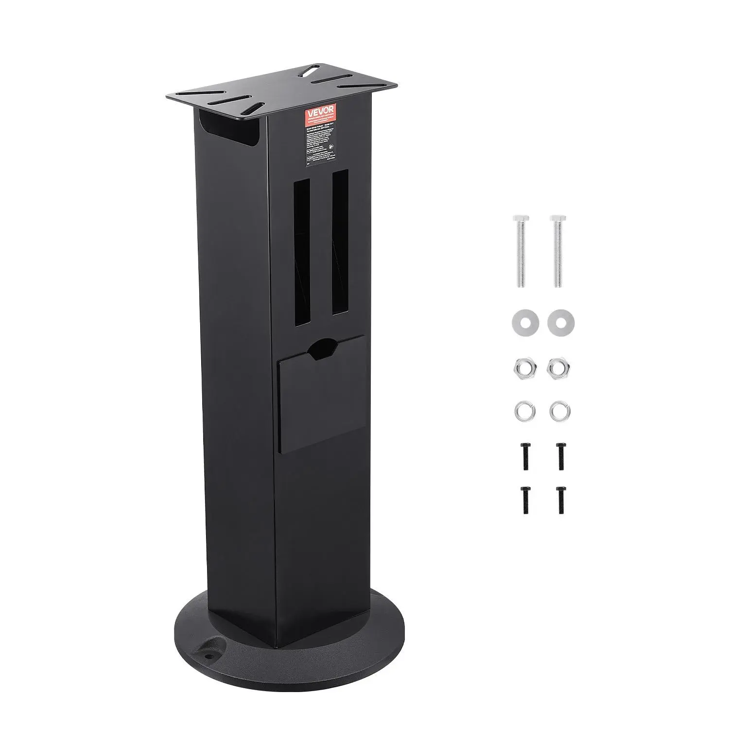 【toolupgrade】VEVOR Heavy-Duty Floor Mounted Bench Grinder Stand, Cast Iron Base with 11"x6.7" Mounting Plate, Grinding Wheel Storage Compartments & Vise, 33-Inch Height, 26.5 lbs, Compatible with Most Grinders