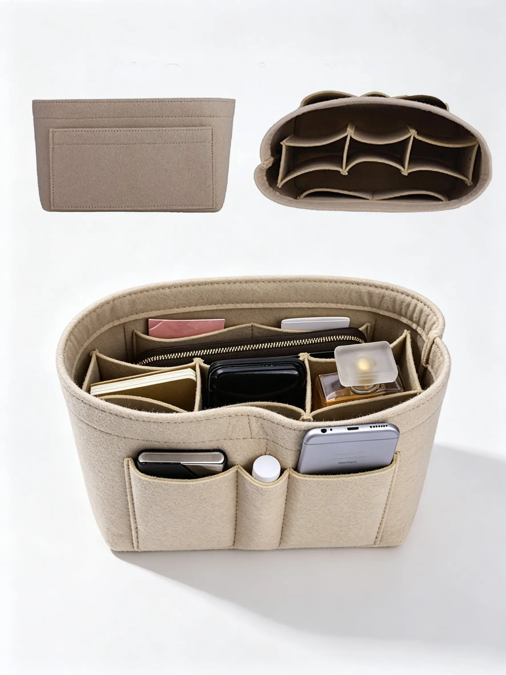 Wallet Organizer Bag, Felt Storage Bag for Handbags, Wallet Support Stand, Handbag Protector Insert, Handbag Divider Organizer, Handbag and Pouch Guard, Purse Organizer, Bag Organizers