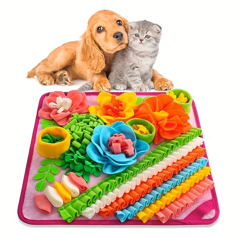 Dog Snuffle Mat – Puzzle Mat for Dogs & Cats – Treat-Hiding Mat for Boredom Relief, Scent Work, Enrichment & Slow Feeding