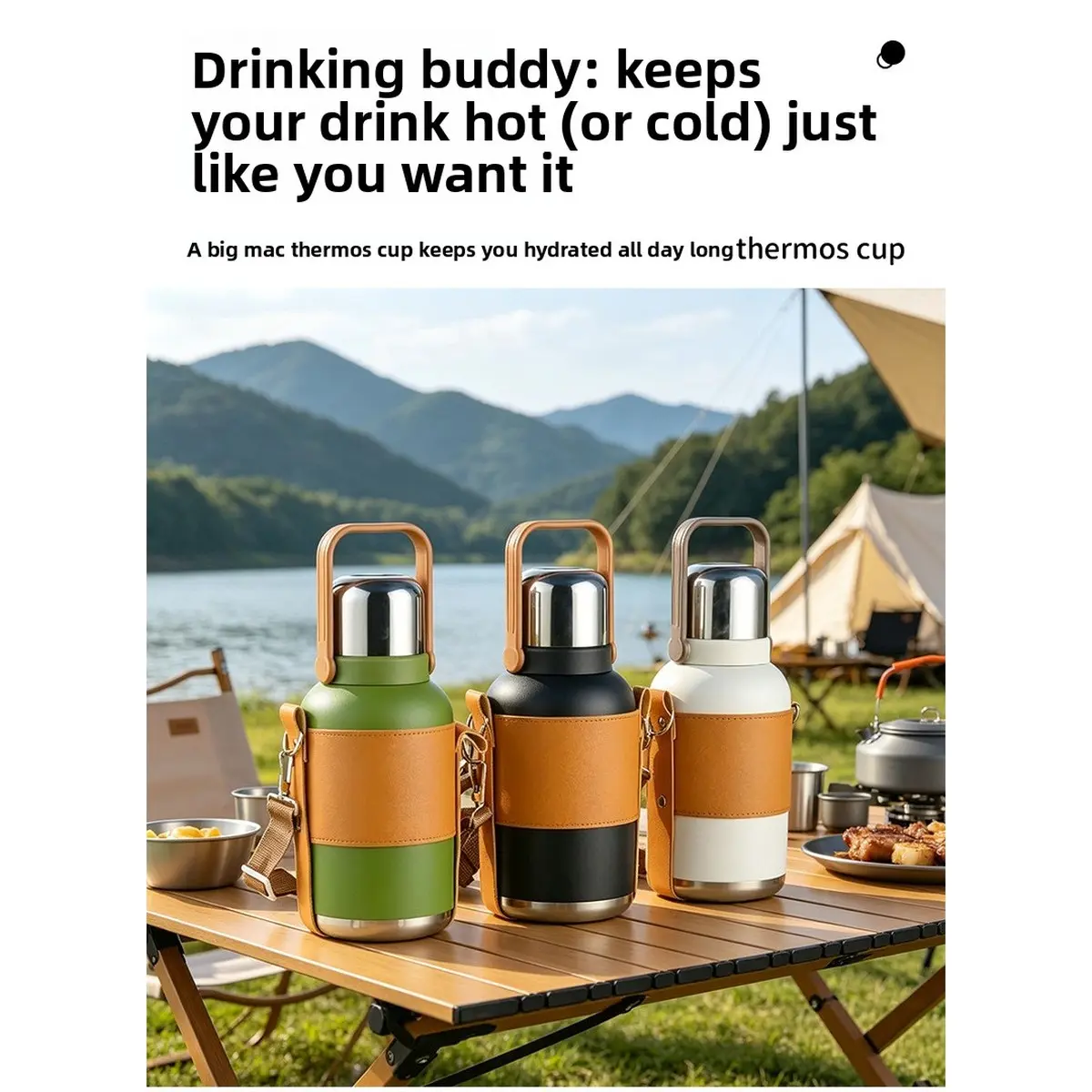 316 stainless steel insulated kettle with tea strainer, outdoor portable insulated cup, large-capacity tea brewing insulated kettle, slow-cooking cup