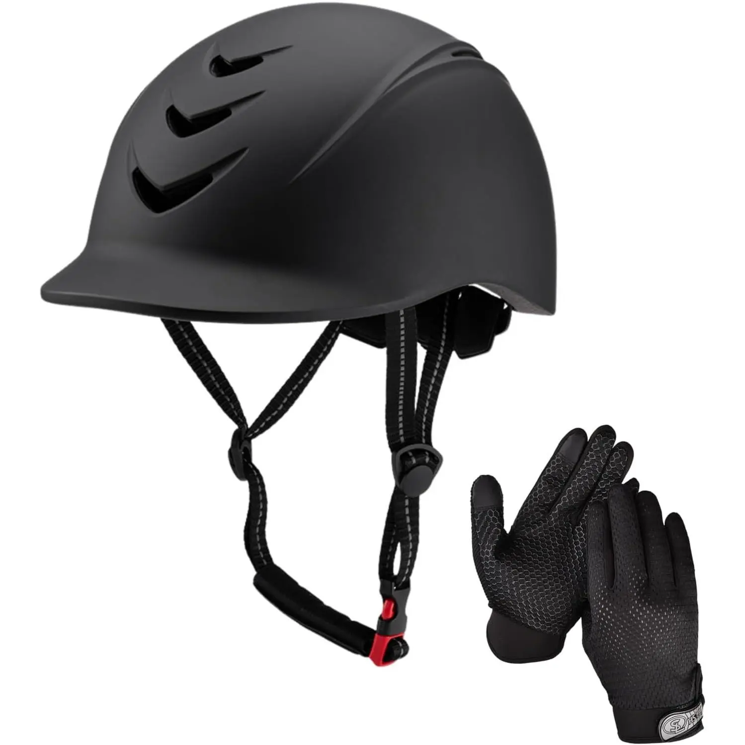 Equestrian Set - Helmet and Gloves for Horseback Riding and Training - Horse Riding Safety Gear Helmets Equestrian Gear Gloves for Women, Man