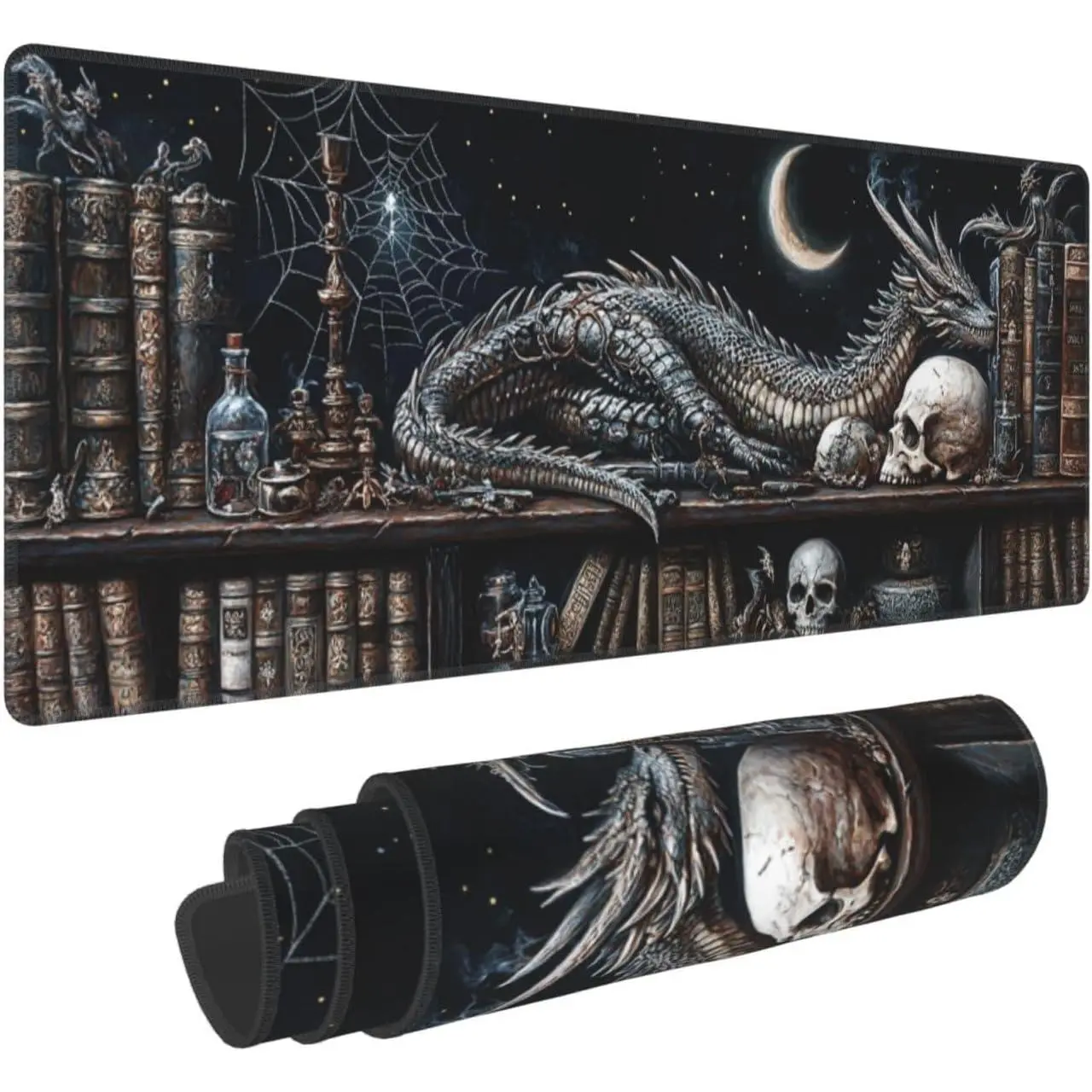 Mystical Dragon  Pad 31.5 X 11.8 Inch Big Desk Rubber Base Stitched Edges Keyboard Pad XXL  Mat for   and Office