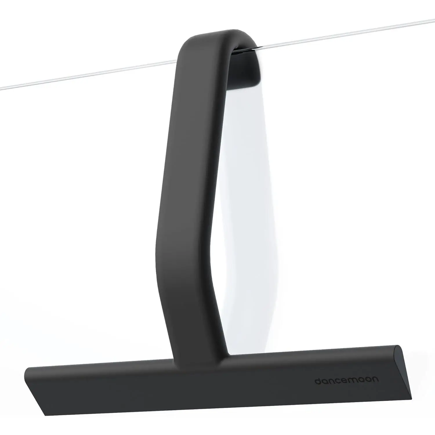dancemoon JustHang shower squeegee for glass doors, one-piece silicone squeegee, award-winning built-in hook, suitable for bathrooms, windows, mirrors, tiled walls, cars, streak-free cleaning tool, 10inch black