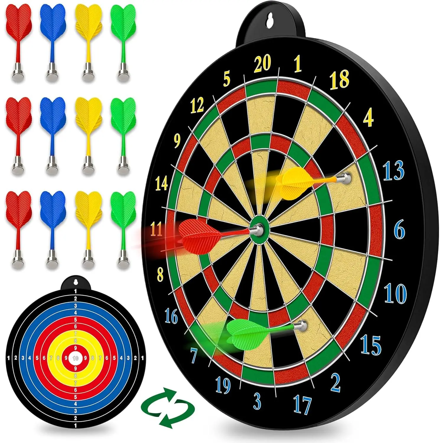 Dart Board - 12pcs Magnetic Darts - Excellent Indoor Game and Party Games| Gifts for 5 6 7 8 9 10 11 12 Year Old Boy Kids