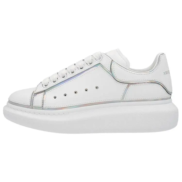 Alexander McQueen White Leather Low-Top Comfort Sneakers for Men Verifiable, with credentials and supporting global authentication