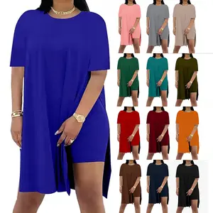 Women Plus Size 2 Piece Outfits Short Sleeve Tunic Tops and Skinny Biker Shorts Sets Tracksuits