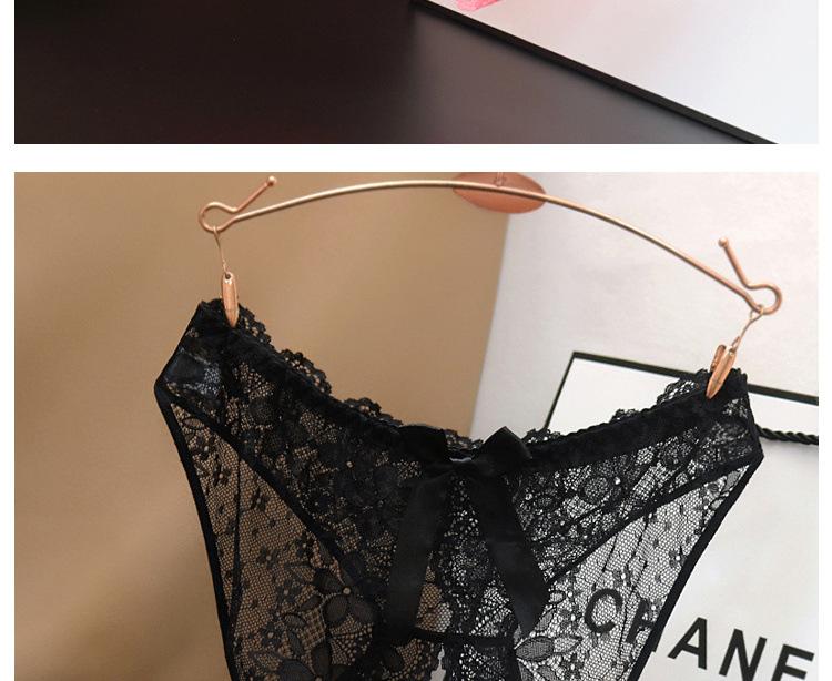 Women's Open Crotch Panties Low Waist Sexy Lace Transparent No-Remove Plus Size Briefs