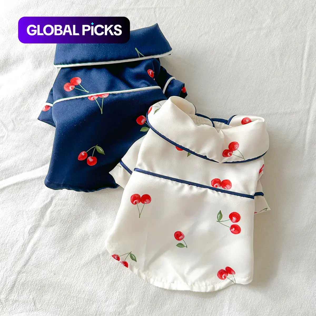 Cherry Print Pet Pajama, Cute Pet Sleepwear, Pet Clothes for Small Dogs, Cats & Kitten, Comfortable Pet Pajama, Dog & Cat Clothing Supplies, Shirt #GLOBAL PICKS