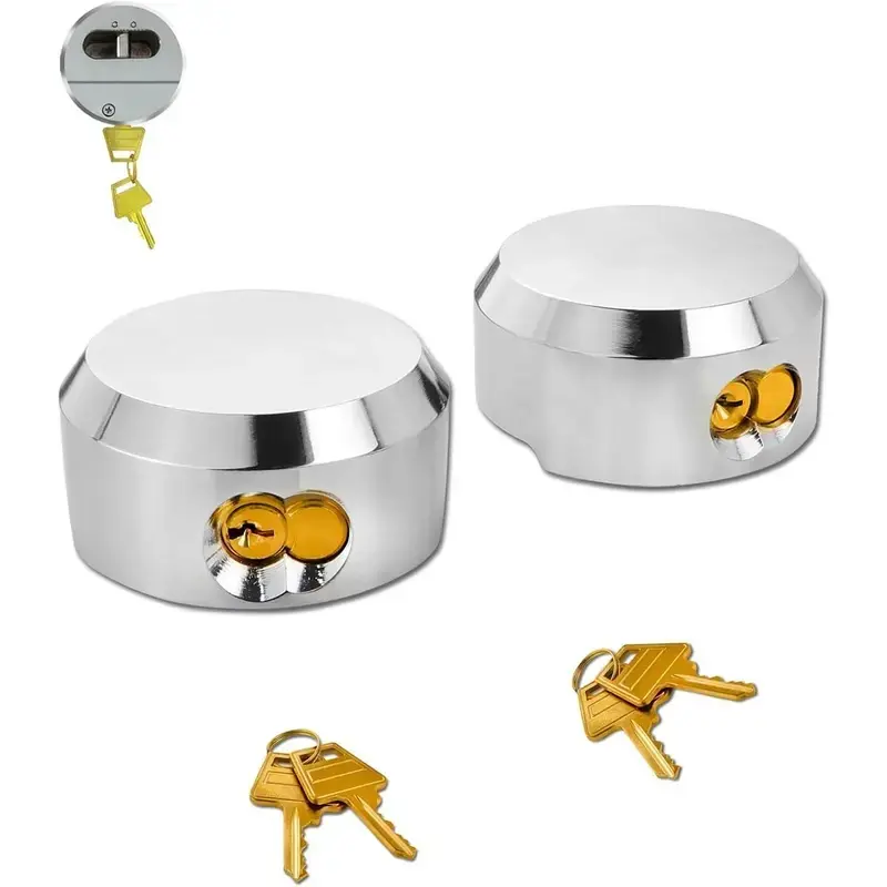 2-Pack Anti-Theft Heavy-Duty Disc Padlock 6271, 2-7/8in Hidden Shackle Durable Keyed Security Locks for Trailers, Anti Theft Padlock