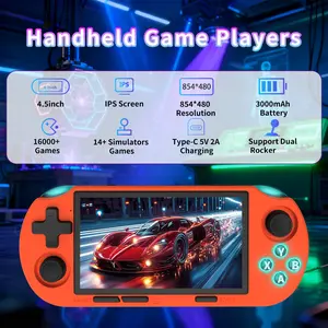 GAMINJA ANS16 Portable Handheld Gaming Console with 4.5 Inch IPS Screen, Handheld Size Portable Retro Video Games RGB Lights, Portable Gaming System, 14 Emulators Including Ps1 Gba Sfc, Rechargeable Portable Console, Handheld Game Consoles