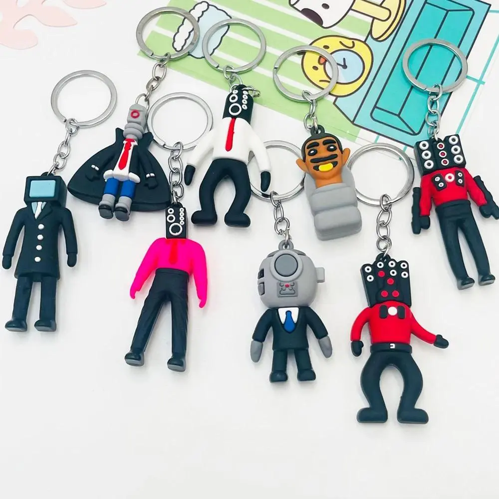 2026 new hot item Anime Skibidi Toilet Keychain PVC Keyring Figure Skibidi Dop Toy Pendant for Men Women Backpack Funny Pendant Keyring Gifts