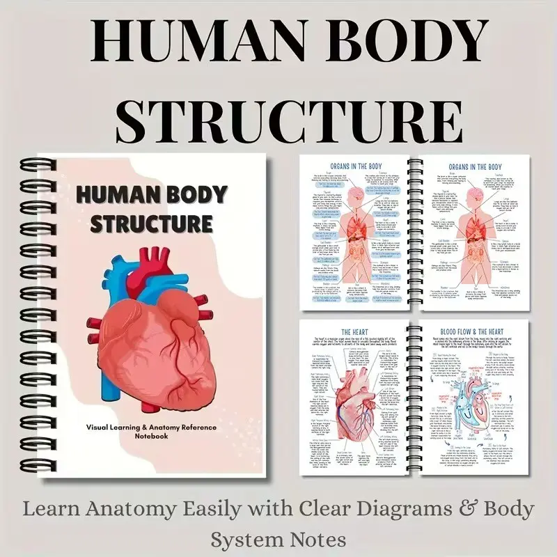 Human Anatomy Study Notebook, Visual Anatomy Reference Guide, Medical Student Education Tool, Organ System Structure Knowledge Manual, Study Aid, Visual Learning, Anatomical References