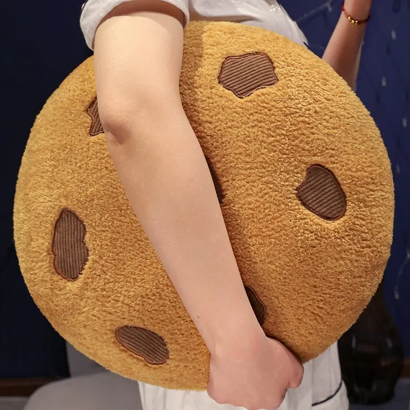 28cm Cookie Shape Cushion, Realistic Food Design, Soft Plush Backrest Pillow, Bedroom Living Room Decor, Comfortable Home Accessory, Soft Cushioning