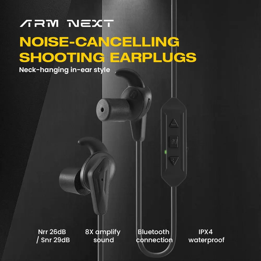 Bluetooth-compatible Hearing Protection Earplugs, 26 Db Noise Reduction, Ambient Sound Amplification, Neck-Worn Bluetooth-compatible Headset, Ideal for Shooting, Hunting, Construction