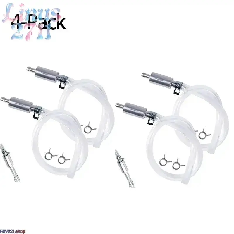 4-Piece / 2-Piece Soft Brake Bleeder Hose Kit — Features Metal Clamps and One-Way Check Valves; A Universal Brake Fluid Bleeding Tool for Hydraulic Brake and Clutch Maintenance on Cars, Motorcycles, and ATVs; Ideal for Repair Technicians.