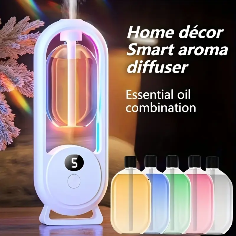 Sonic Technology Aromatherapy Humidifier Diffuser with 7 Color LED Lights, Quiet USB Powered 5.07Oz Mini Essential Oil Diffuser with Timer Setting, Odor Eliminator Deodorizer for Bedroom, Office, Cafe and Yoga Room Use