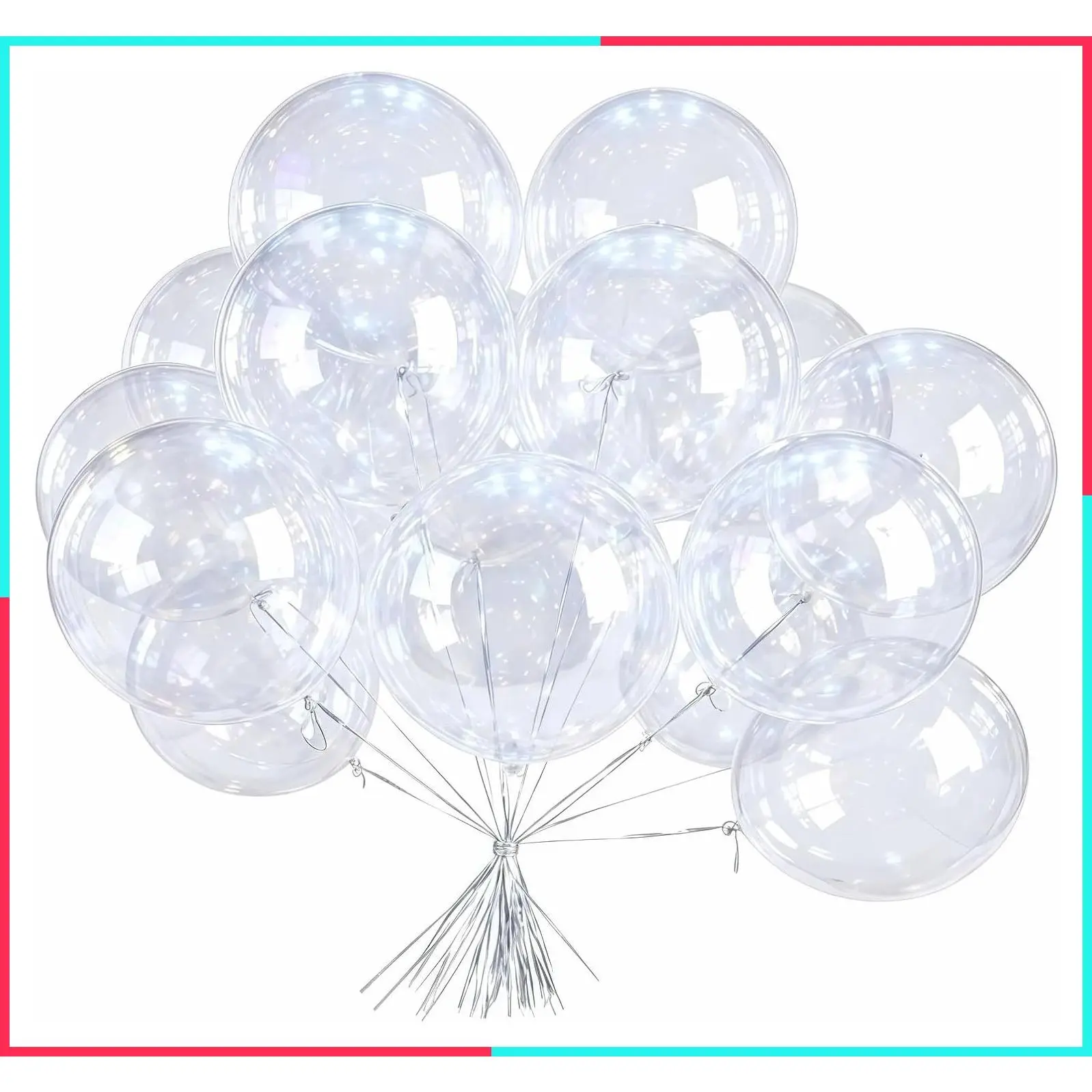 25 Pack Bobo Balloons, 24 Inch Clear Bobo Balloons, DIY Transparent Bubble Balloon for Wedding, Christmas, Birthday Party Decoration