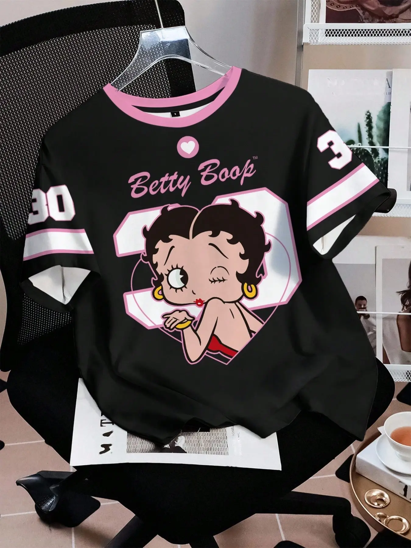 Women's Vintage Cartoon Graphic T Shirt Preppy Streetwear Short Sleeve Casual Top