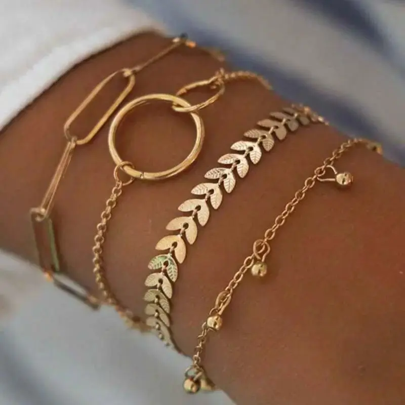 Bracelet four-piece set stackable multi-layer bracelet set ladies daily wear gift