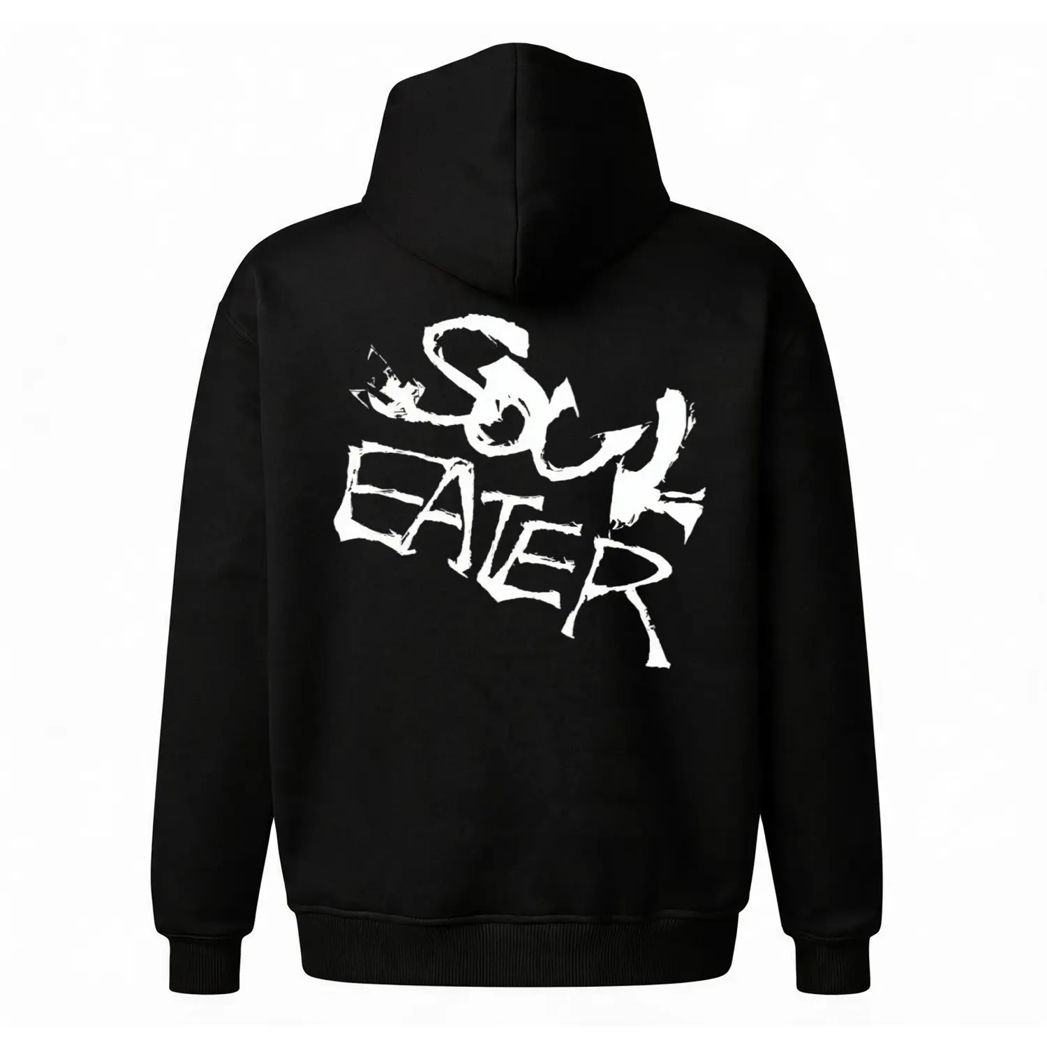 Grunge "SOUL EATER" Graphic Hoodie |   Metalcore Back Print Sweatshirt |   Dry Brush Typography Pullover |   Oversized Unisex Fleece Top |   Edgy Alt Streetwear for Men & Women