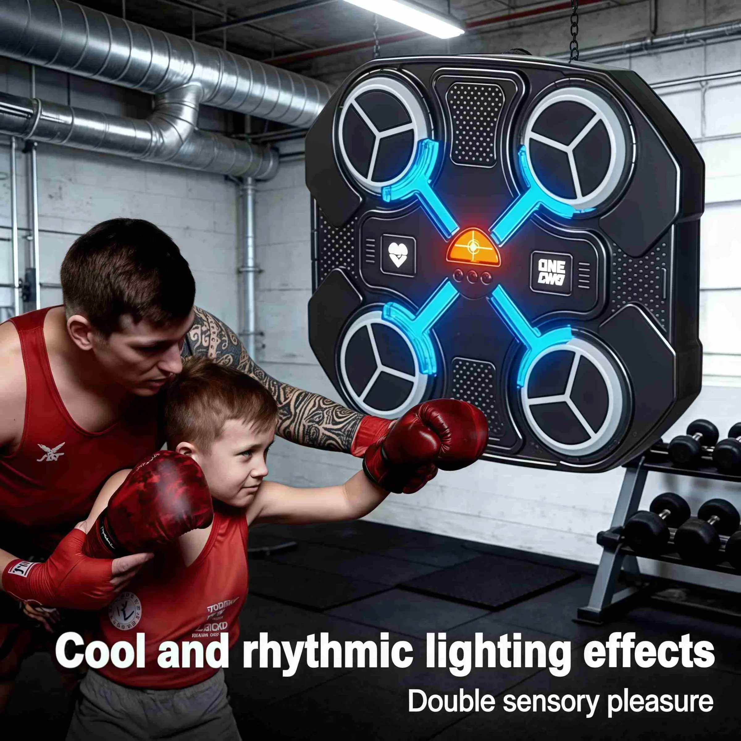 Interactive Boxing Pad, Smart Rhythm Trainer, Boxing Training Equipment, Plastic Body, Ages 3+, Home School Commercial, Christmas Halloween Birthday Gift