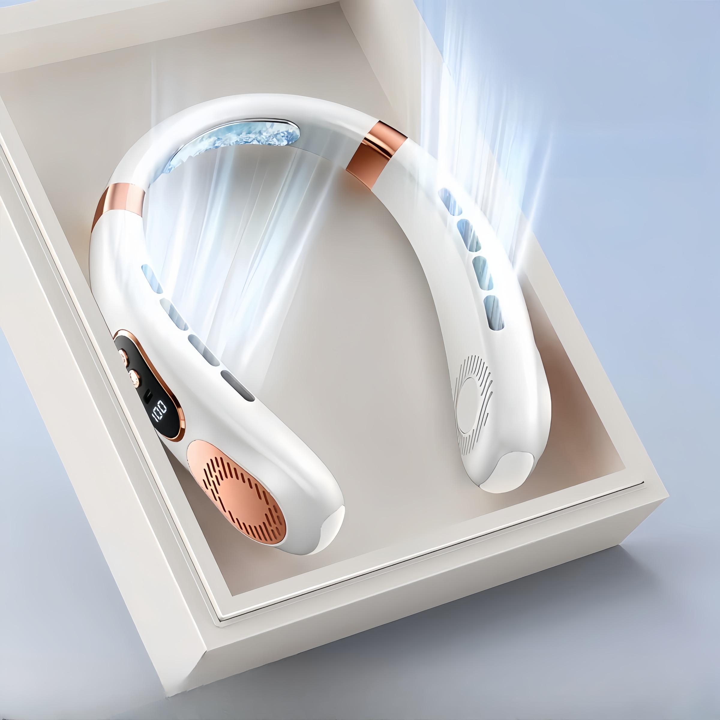 Hands-Free Neck-Worn Wearable Cooler Fan, USB Charging Personal Cooling Device with 5 Levels Adjustable Airflow, Lightweight Portable Design for Indoor & Outdoor Activities, All-Purpose Daily Essential Accessory