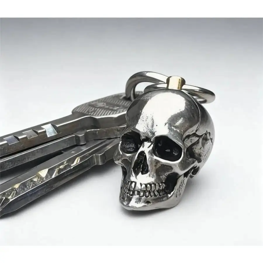 2026 Gothic Skull Scrunchie Keychain, Retractable Car Lanyard