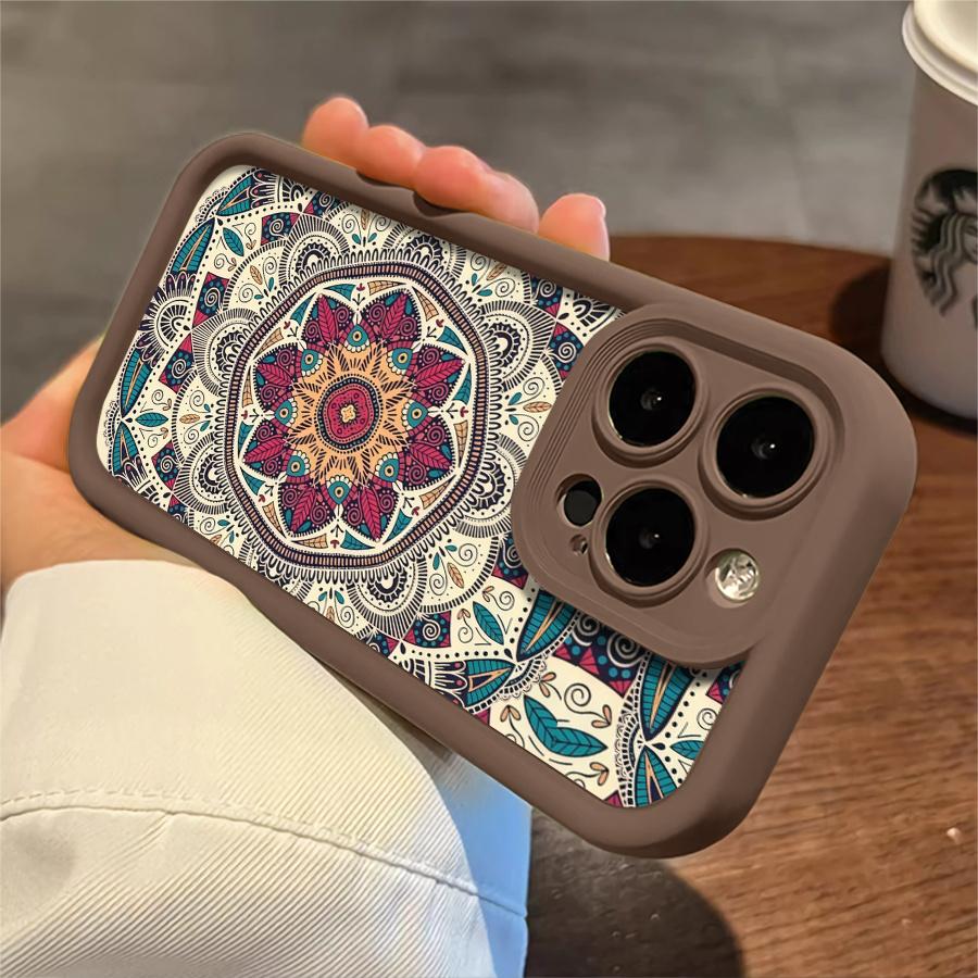 Mandala Pattern Phone Case Suitable for Apple iPhone 17 E Air Pro ProMax iPhone16 15 14 Plus 13 12 Mini 11 X XS XR Shock Proof All Inclusive Lens Protection Vintage Exquisite Can be given to friends